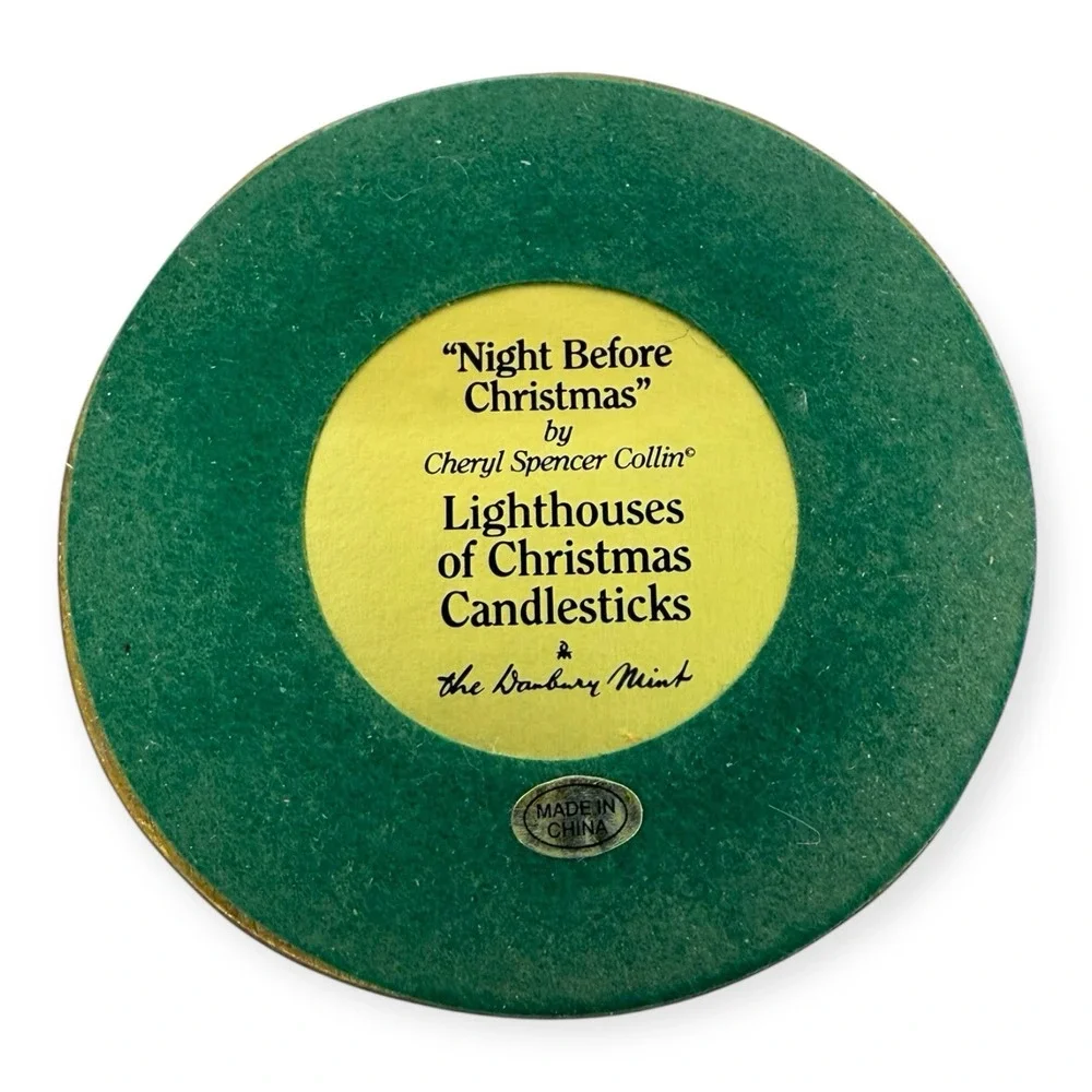 Danbury Mint Night Before Christmas Lighthouse Candlestick Cheryl Spencer Collin